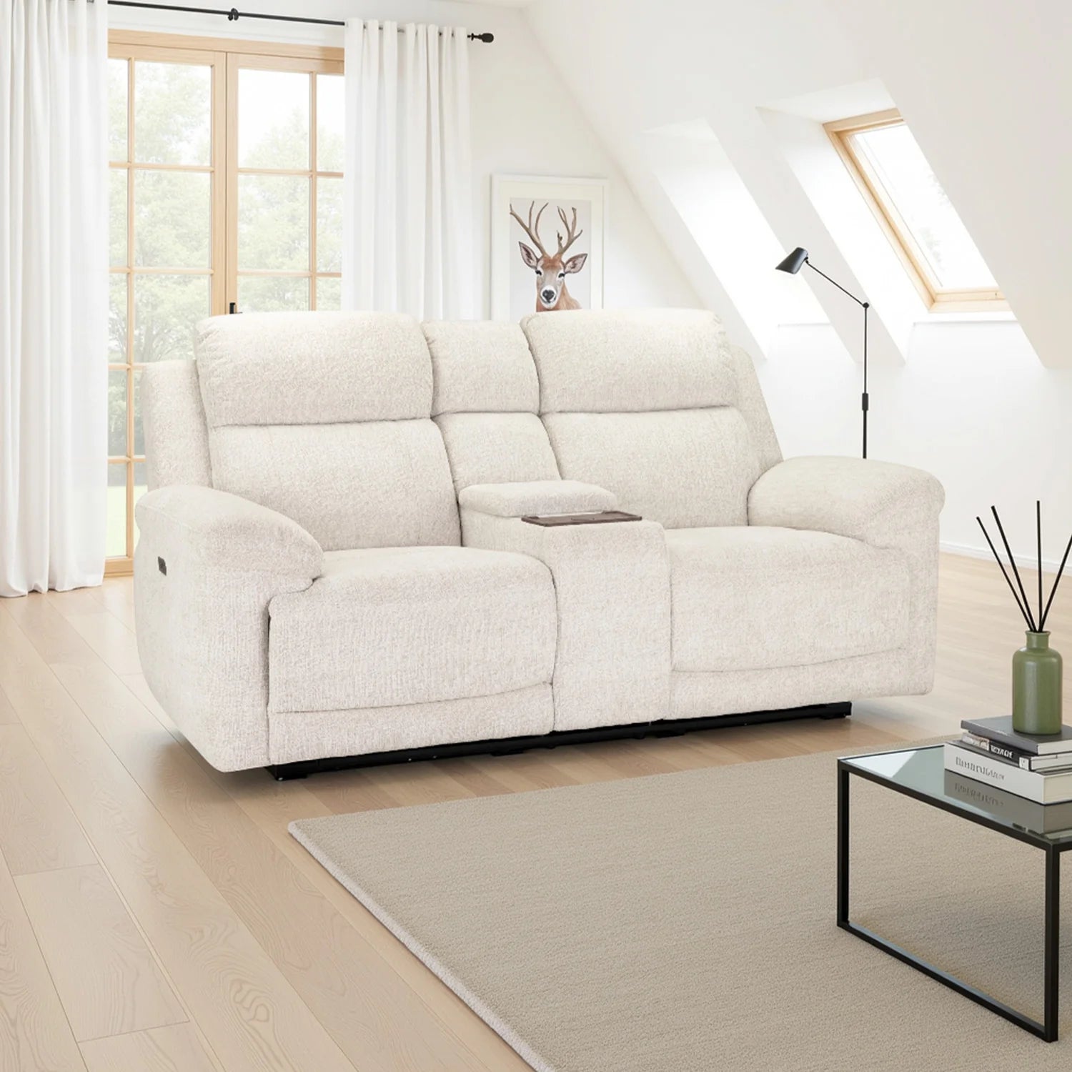 Owen Electric Recliner Sofa 2 Seater - Beige