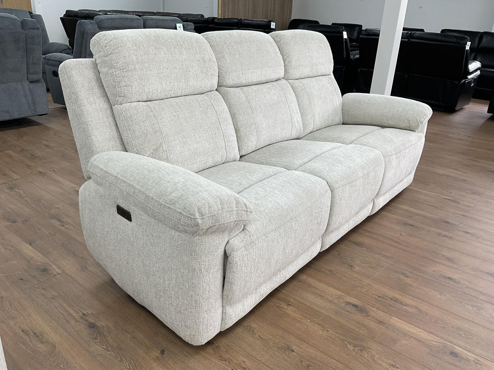 Owen Electric Recliner Sofa 3 Seater - Beige