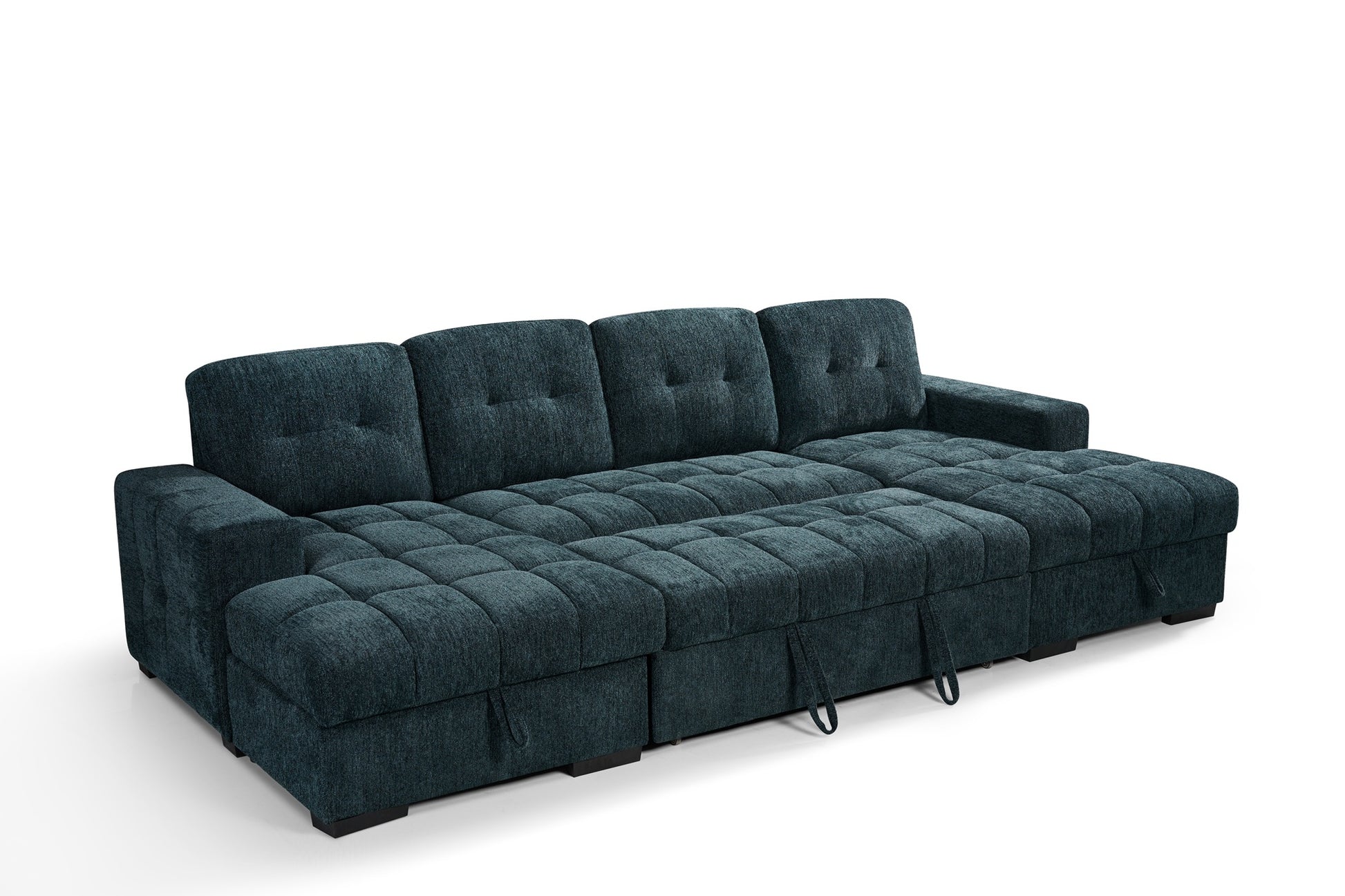 Palermo U Shape Storage Sofa Bed - Blue
