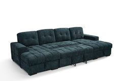 Palermo U Shape Storage Sofa Bed - Blue