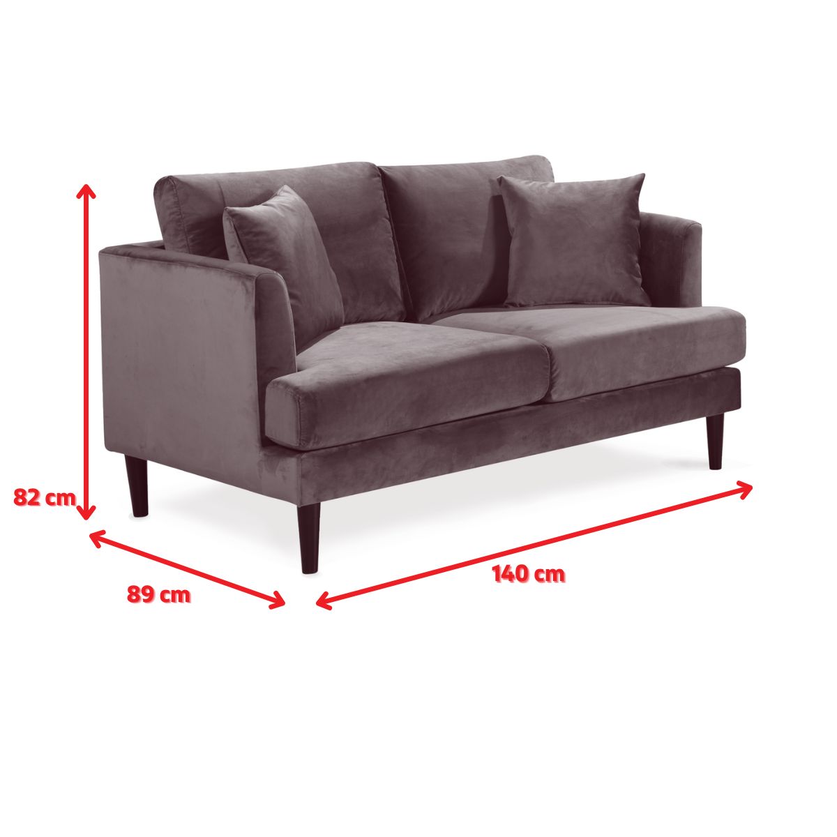 Ravello 2 Seater - Dimensions Diagram
