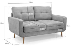 Rebekah 2 Seater Sofa - Grey