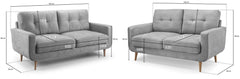 Rebekah 3+2 Seater Sofa - Grey