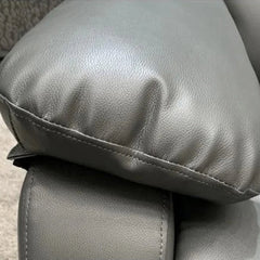 Roma Leather Recliner Sofa with Cupholders - 3+2 Seater Sofa Grey