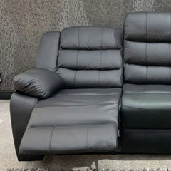 Roma Leather Recliner Sofa with Cupholders - 3+2 Seater Sofa Grey