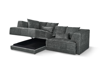 Brooklyn Electric Storage Left Hand Sofa Bed - Dark Grey Pre-Order