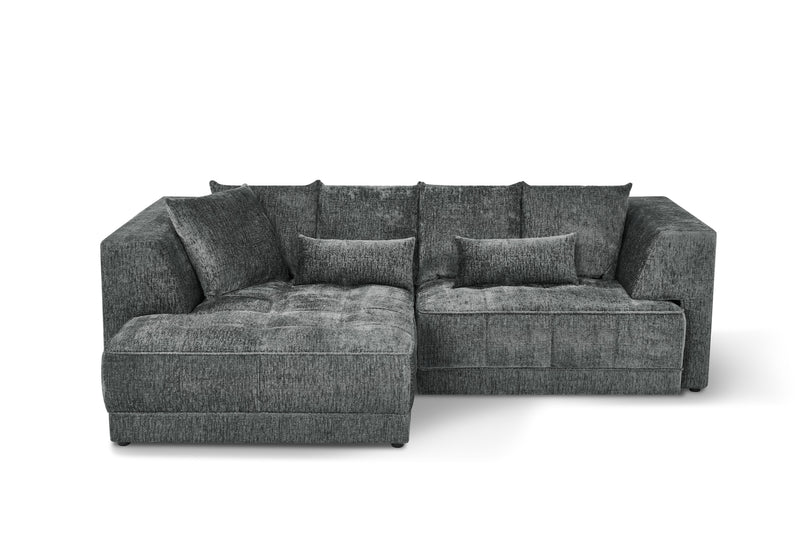 Brooklyn Electric Storage Left Hand Sofa Bed - Charcoal