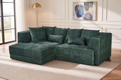 Brooklyn Electric Storage Left Hand Sofa Bed - Green Pre-Order
