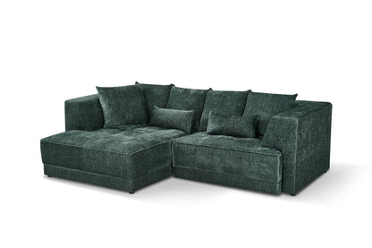 Brooklyn Electric Storage Left Hand Sofa Bed - Green Pre-Order