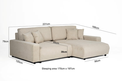 Sara Left Hand Sofa Bed