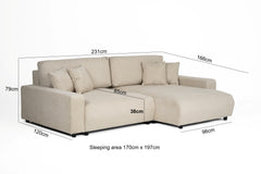 Sara Right Hand Sofa Bed