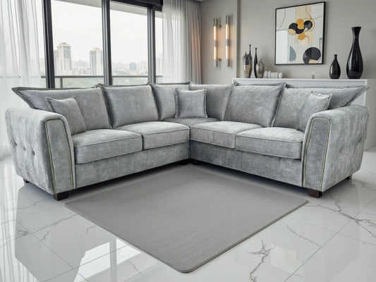 Serena Large Corner Sofa - Grey