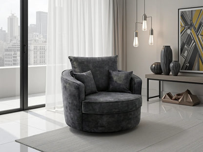 Serena Swivel Chair Sofa - Black