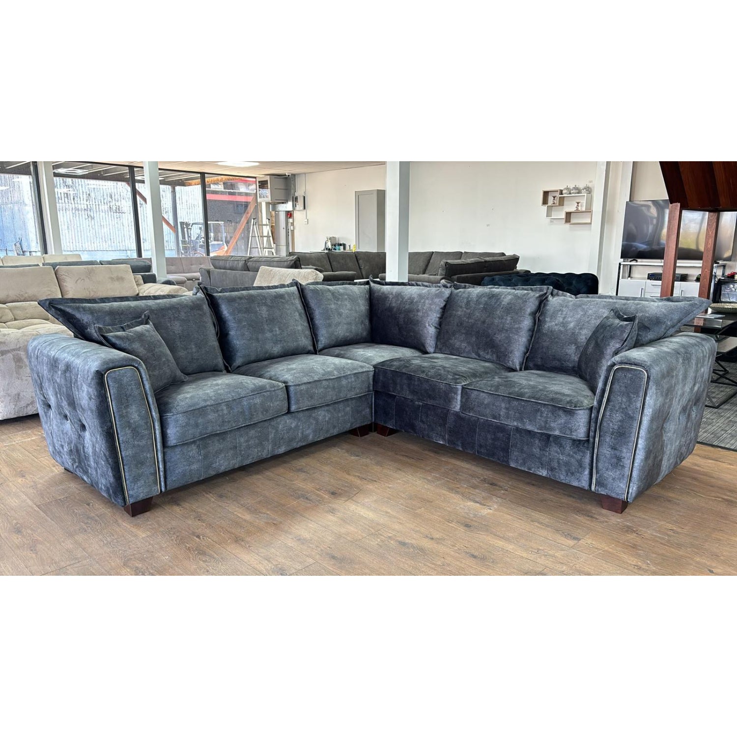 Serena Large Corner Sofa - Black