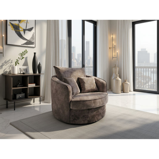 Serena Swivel Chair Sofa - Brown