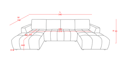 Shanghai Luxury U Shape Sofa Bed - Beige