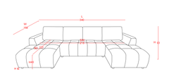 Shanghai Luxury U Shape Sofa Bed - Beige