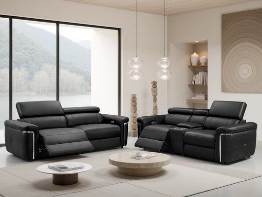 Somerville Electric Recliner 3+2 Seater Sofa - Black