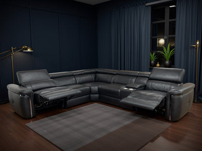 Somerville Electric Recliner Corner Sofa - Black