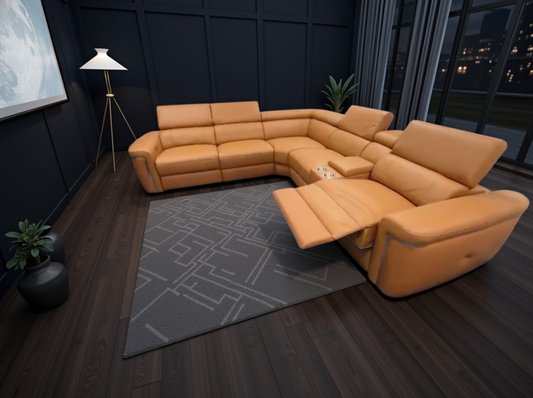 Somerville Electric Recliner Corner Sofa - Tan