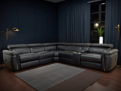 Somerville Electric Recliner Corner Sofa - Black