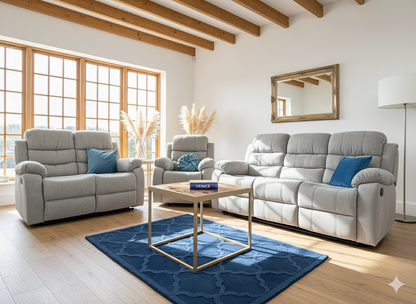 Stanley Manual Recliner 3+2+1 Seater Sofa - Black