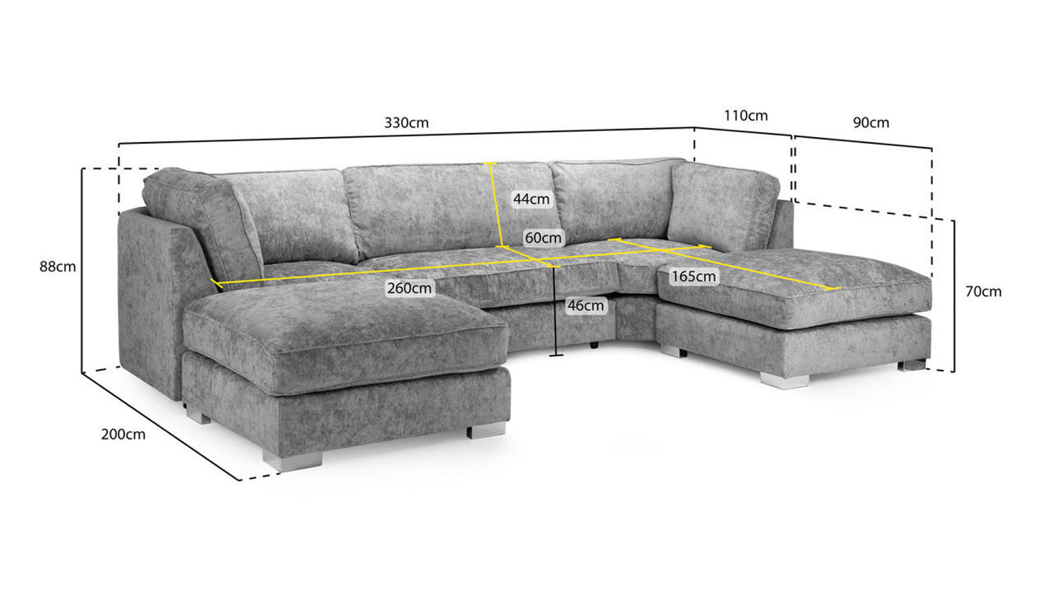 Sydney Fullback U Shape Corner Sofa