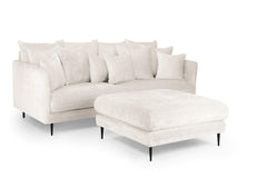 Throop 3 Seater Sofa With Footstool - Natural