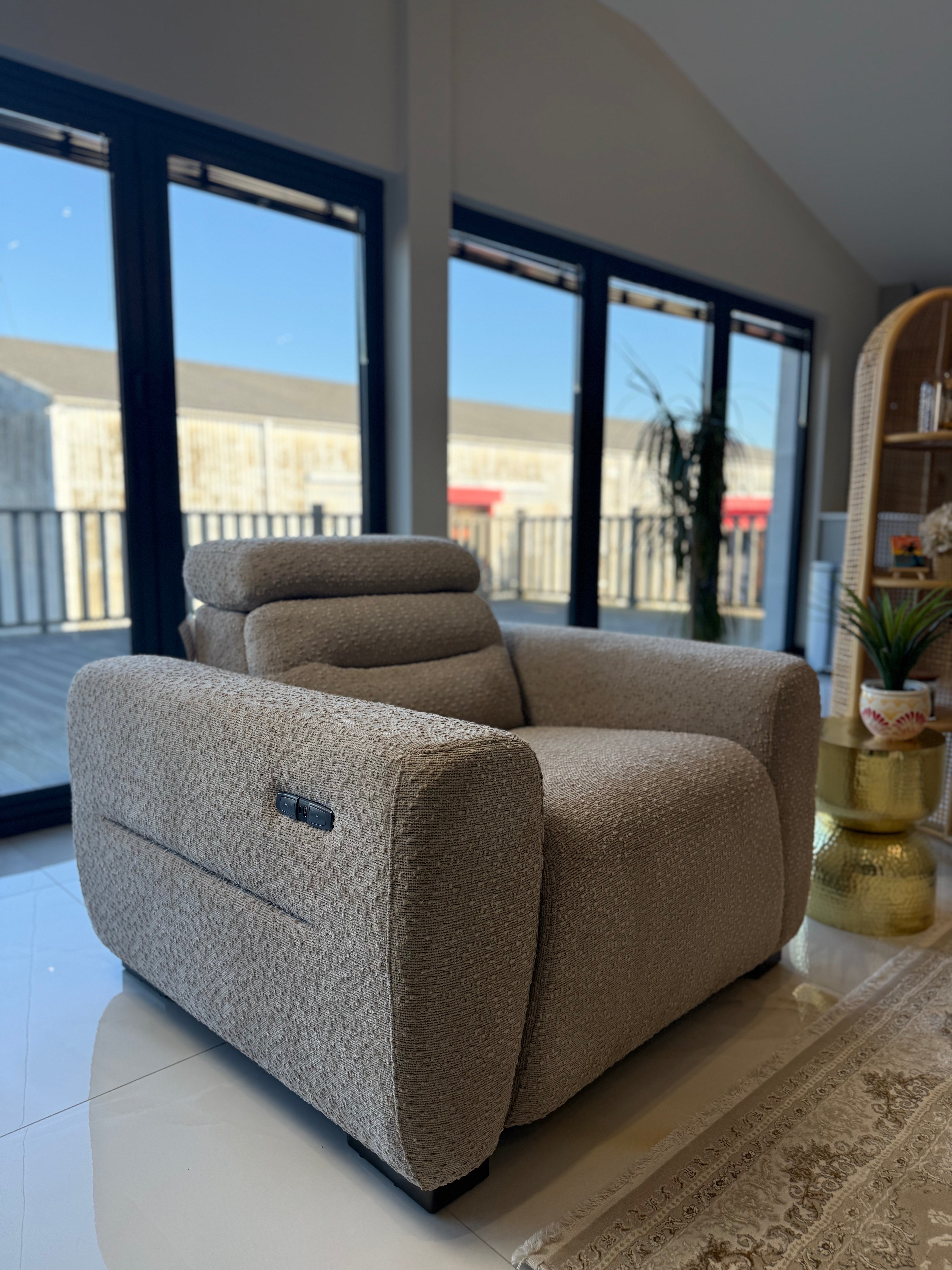 Tokyo Electric Recliner Beige 3+2+1 Seater