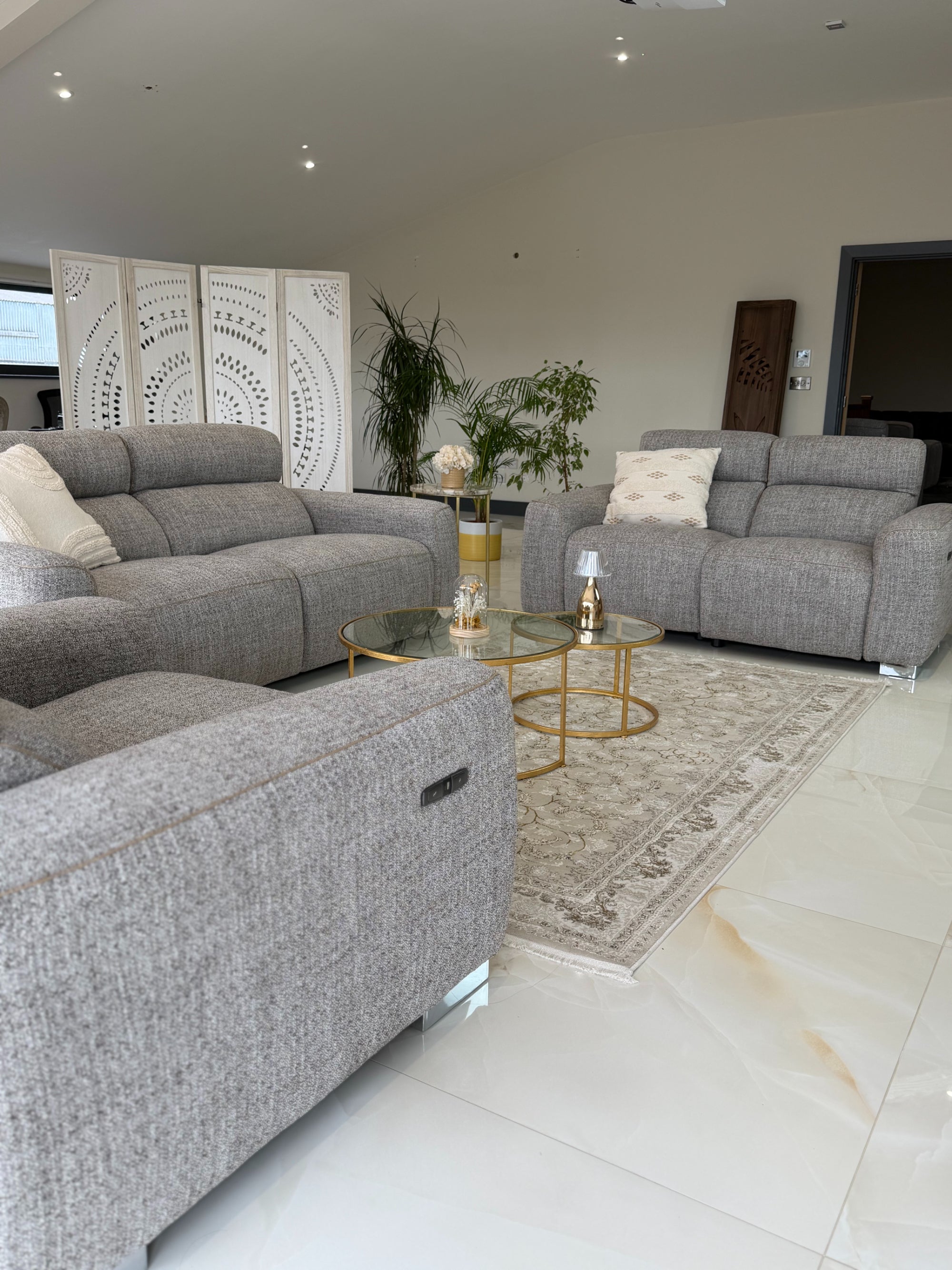 Toronto Electric Recliner Beige 3+2+1 Seater