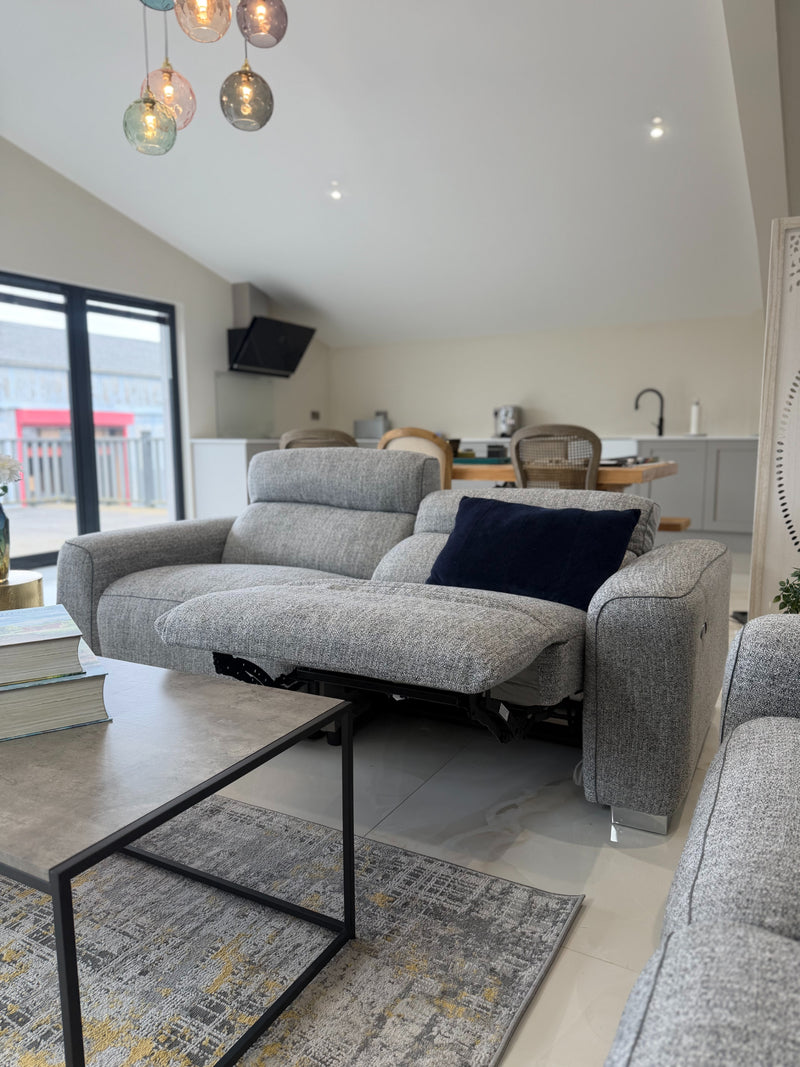 Toronto Electric Recliner Grey 3 Seater