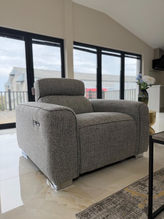 Toronto Electric Recliner Grey Armchair