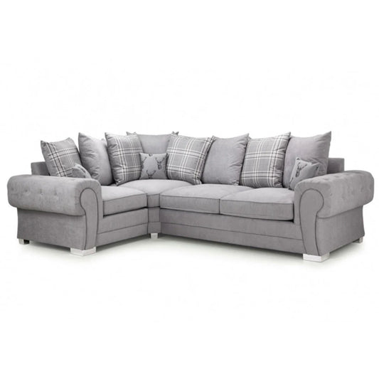 Verona Scatterback 4 Seater Sofa Right And Left Hand Facing Corner Grey