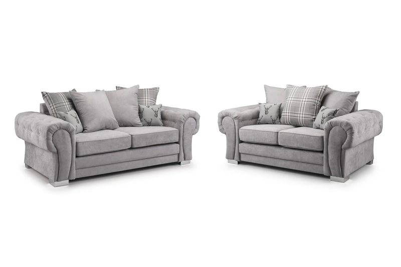 Verona 3+2 Seater Scatter Back Grey