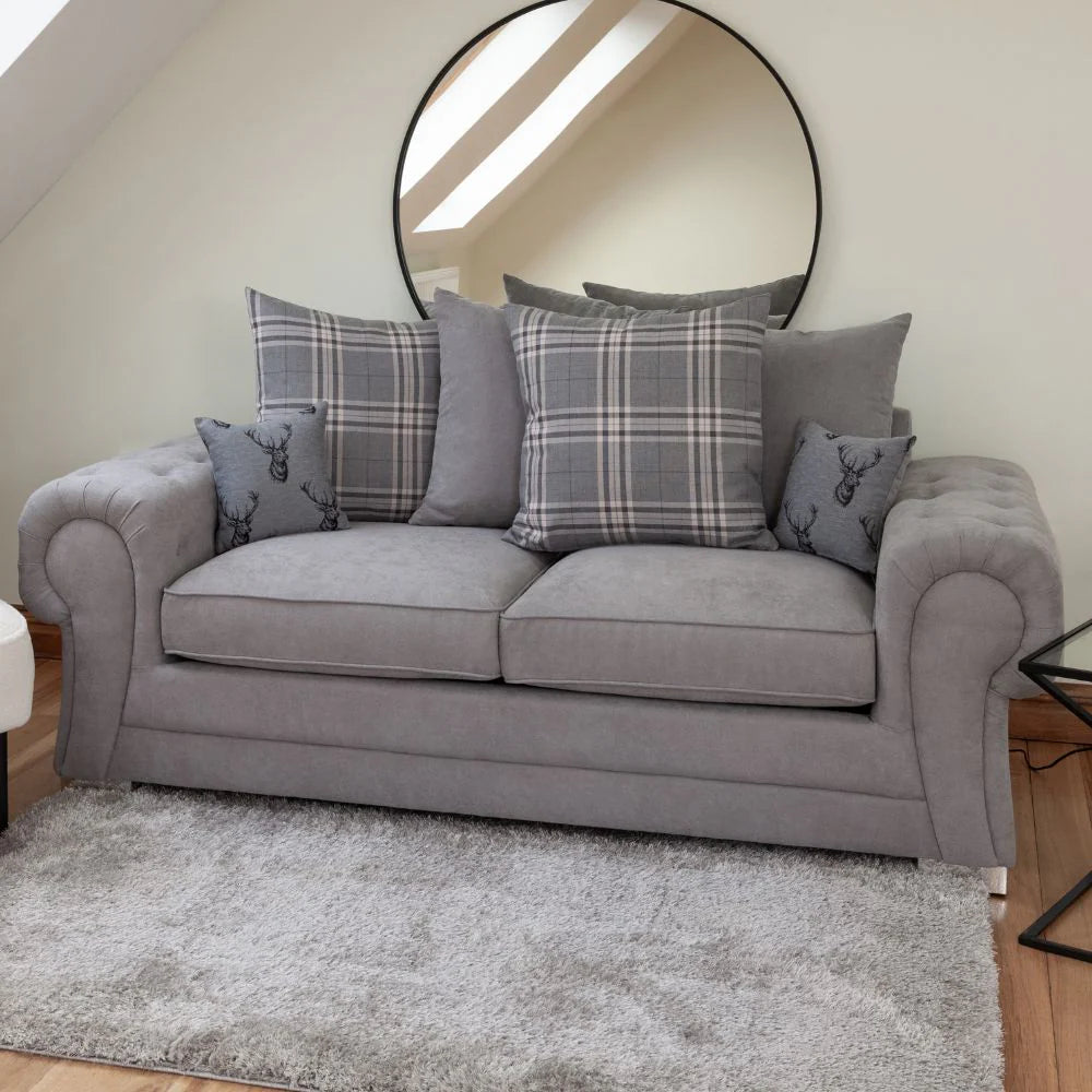 Verona Scatter Back 3 Seater Sofa Grey