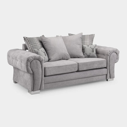 Verona Scatter Back 3 Seater Sofa Grey