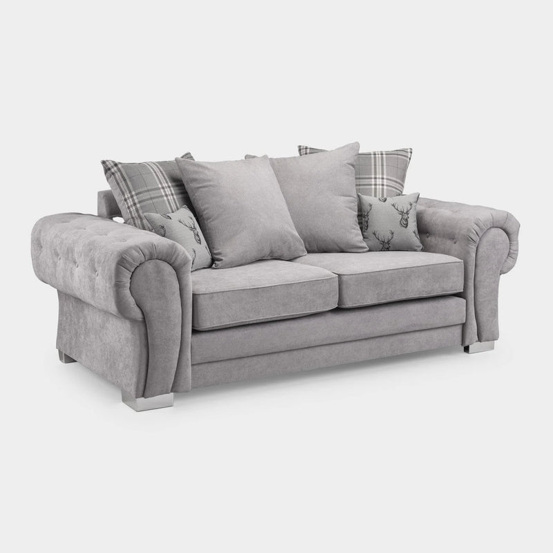 Verona Scatter Back 3 Seater Sofa Grey