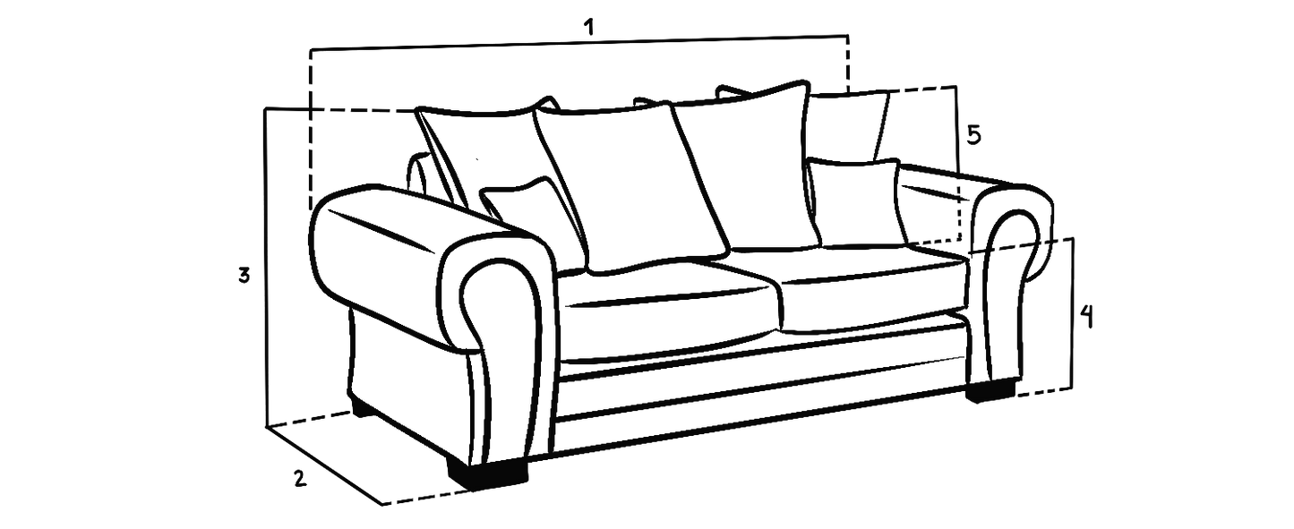 Verona Scatter Back 3 Seater Sofa Grey