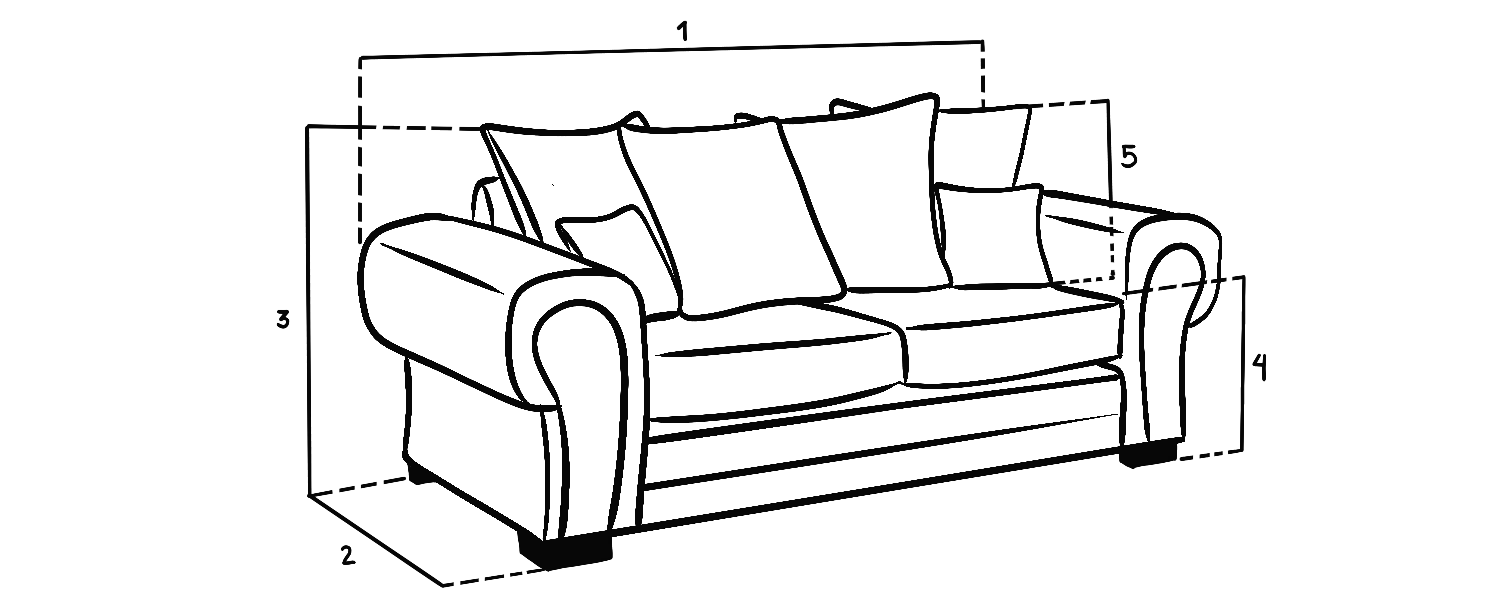 Verona Scatter Back 3 Seater Sofa Grey