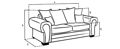 Verona Scatter Back 3 Seater Sofa Grey