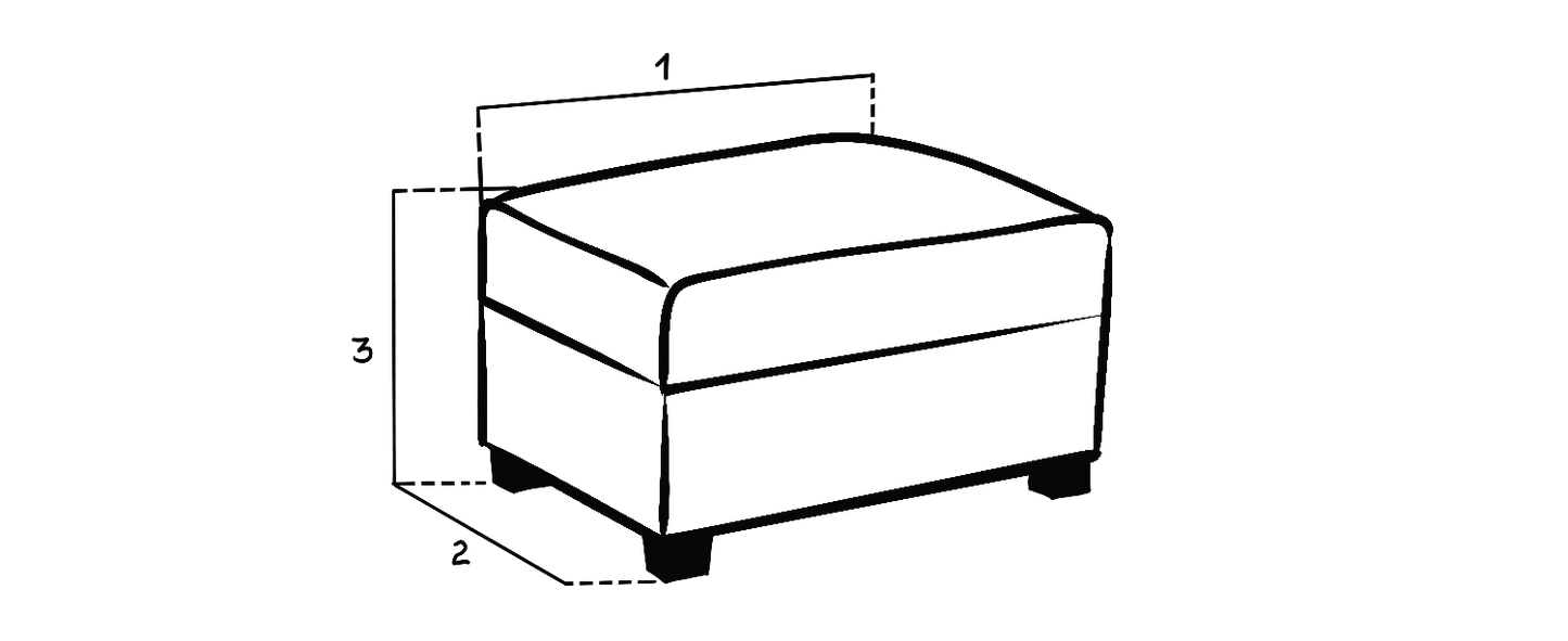 Verona Sofa Grey Footstool