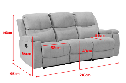 Visconti 3 Seater - Dimensions Diagram
