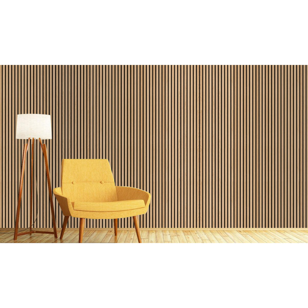 Acoustic Slat Wall Panel 2.4m x 0.6m – Oak