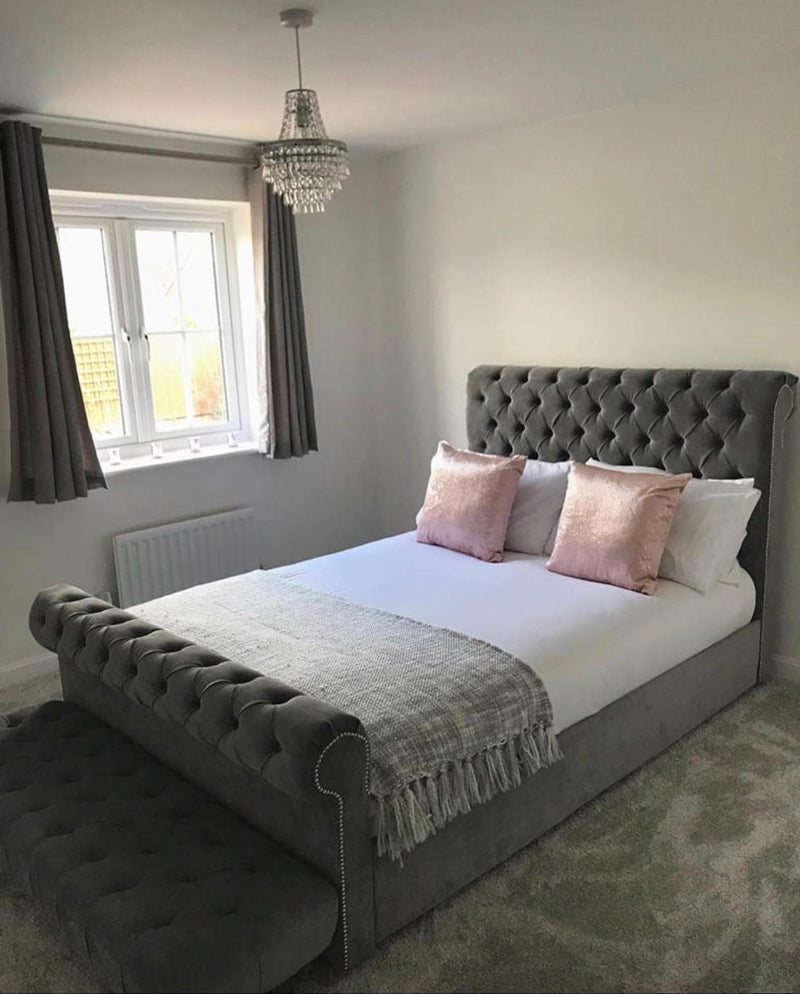 Park Lane Chesterfield Sleigh Bed Frame