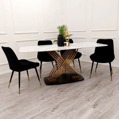 Elara White Stone Dining Table 1.8 Meter