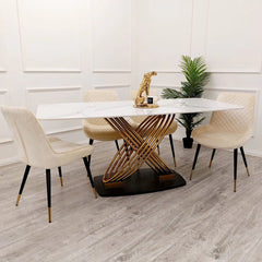 Elara White Stone Dining Table 1.8 Meter