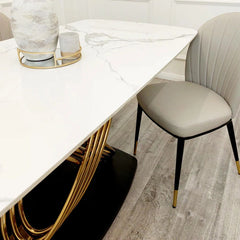 Elara White Stone Dining Table 1.8 Meter