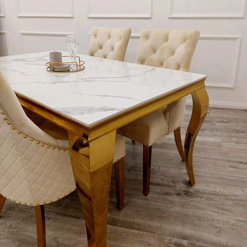 Lovemybedss Alara Gold Dining Table