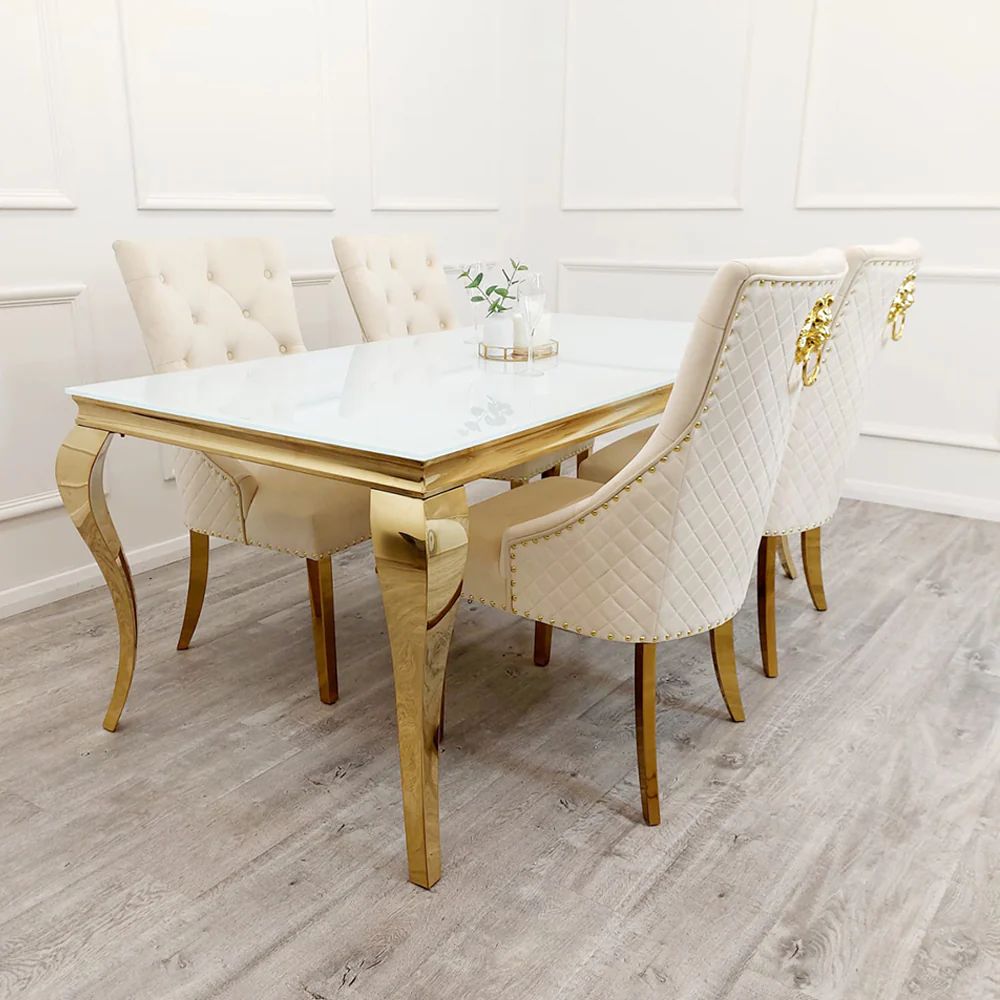 Lovemybedss Alara Gold Dining Table