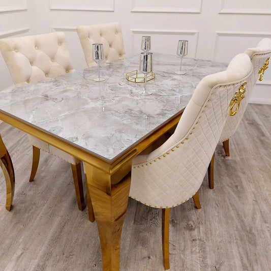 Lovemybedss Alara Gold Dining Table